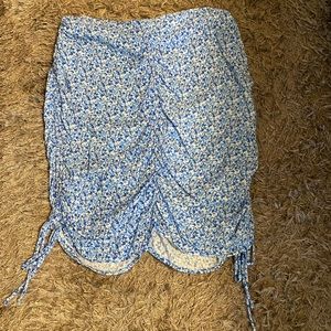 blue and white boutique skirt
